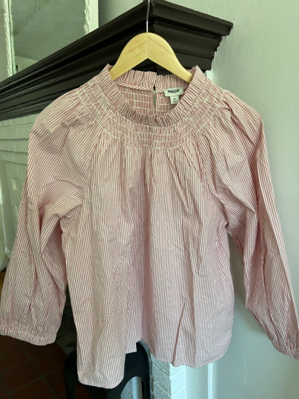 J. Crew Ruffled Striped Blouse Size Medium NWT